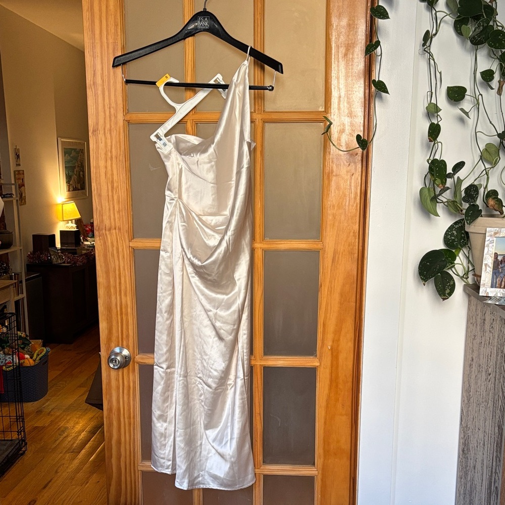 Elegant Ivory Satin Dress